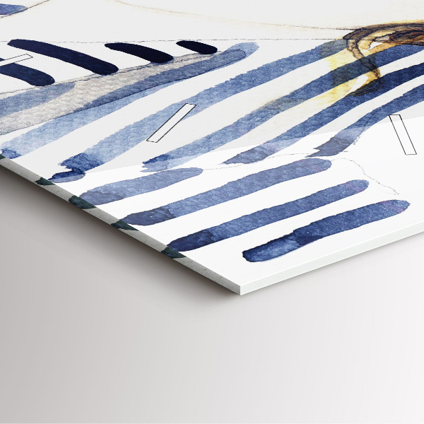 Square wall clock Face with glasses and hat