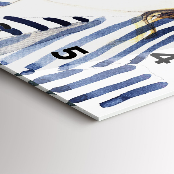 Square wall clock Face with glasses and hat