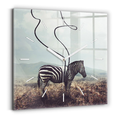 Square wall clock Zebra – Abstraction