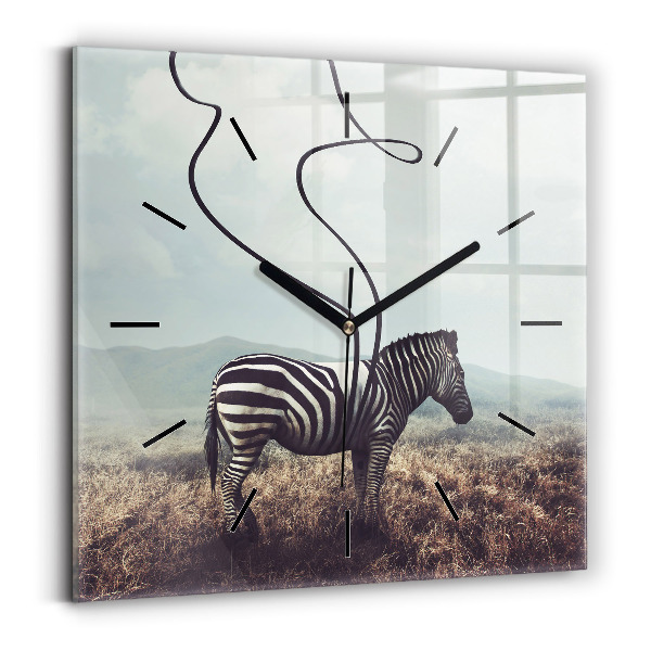 Square wall clock Zebra – Abstraction