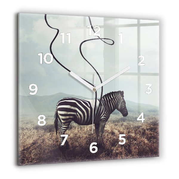 Square wall clock Zebra – Abstraction