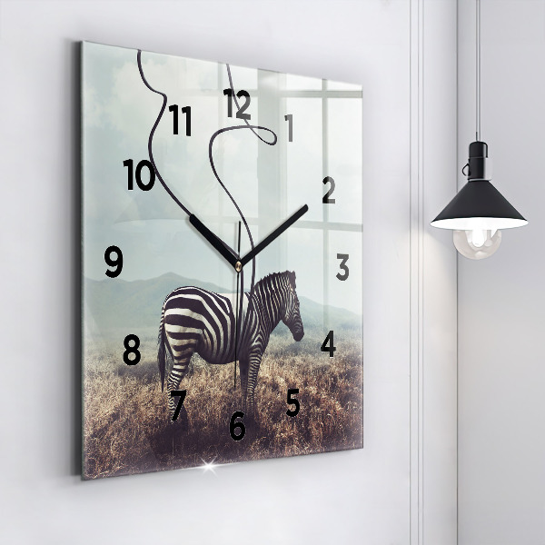 Square wall clock Zebra – Abstraction