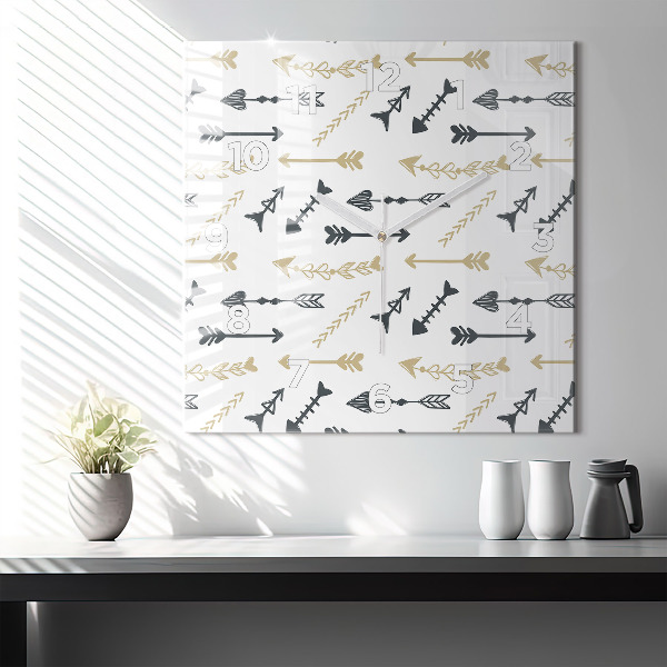 Square wall clock Geometric hipster pattern