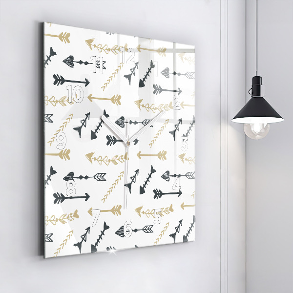 Square wall clock Geometric hipster pattern