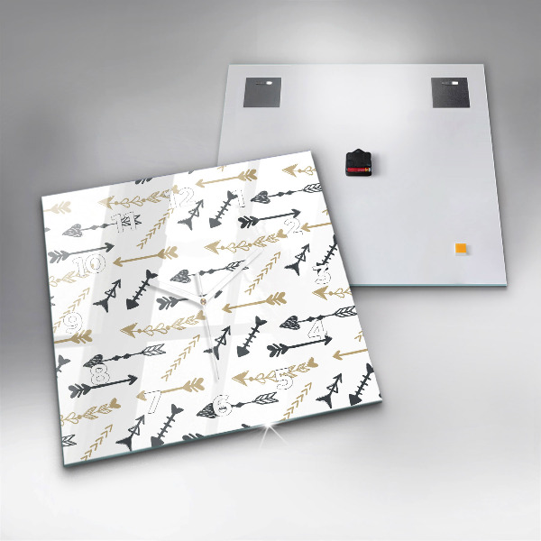 Square wall clock Geometric hipster pattern