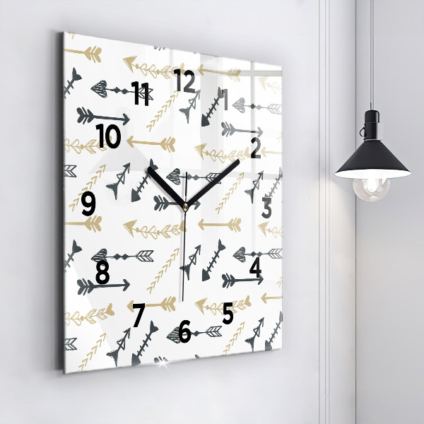 Square wall clock Geometric hipster pattern