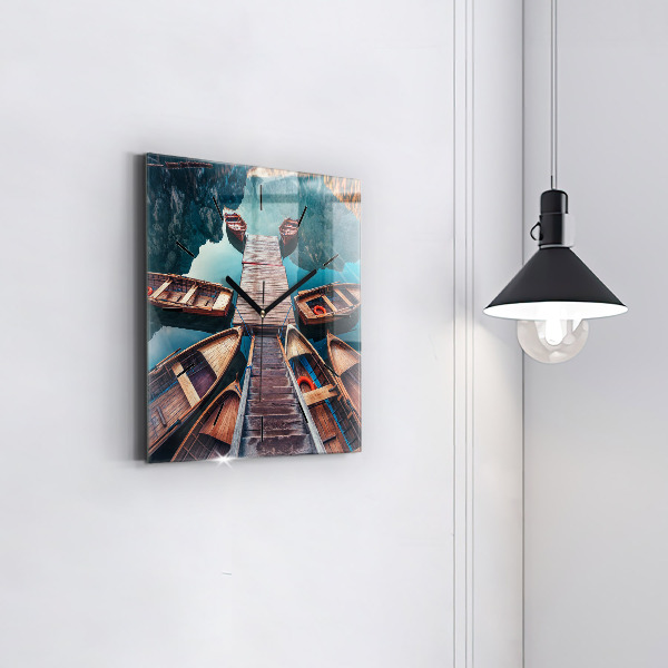 Square wall clock Pier and Lake