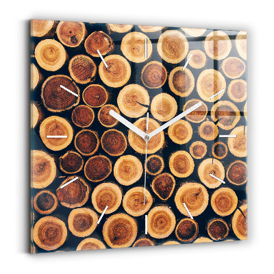 Square wall clock Wood