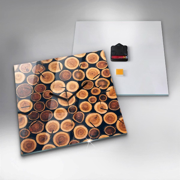 Square wall clock Wood