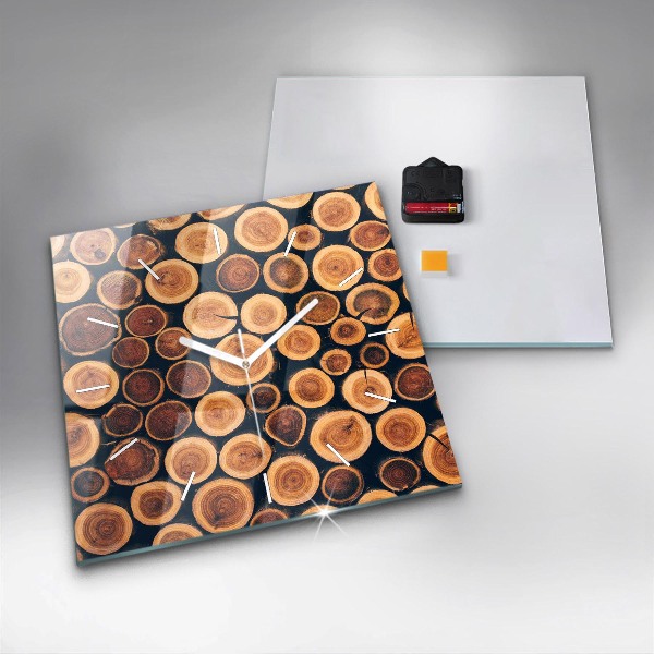 Square wall clock Wood