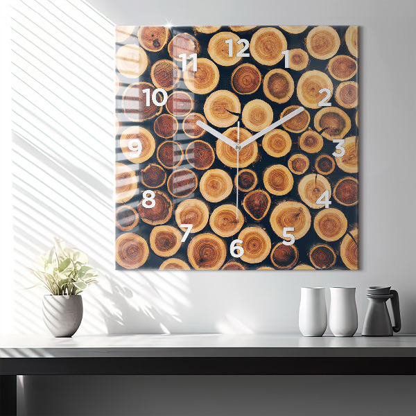 Square wall clock Wood