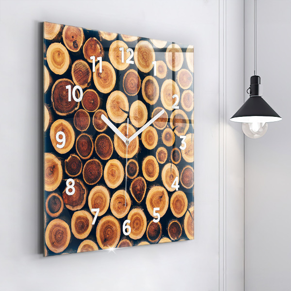 Square wall clock Wood