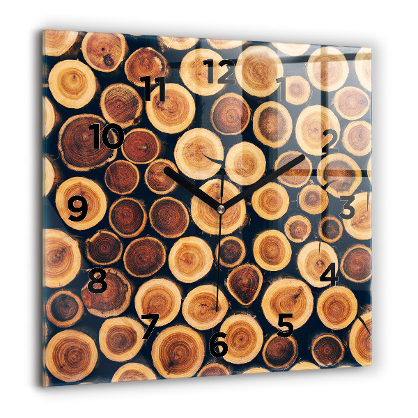 Square wall clock Wood