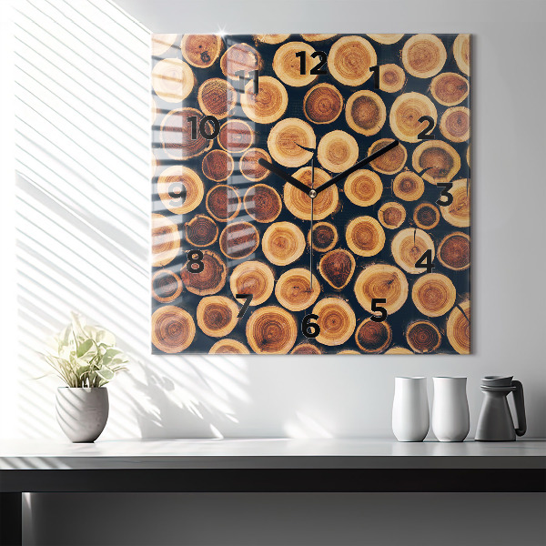 Square wall clock Wood