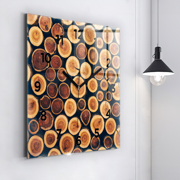 Square wall clock Wood