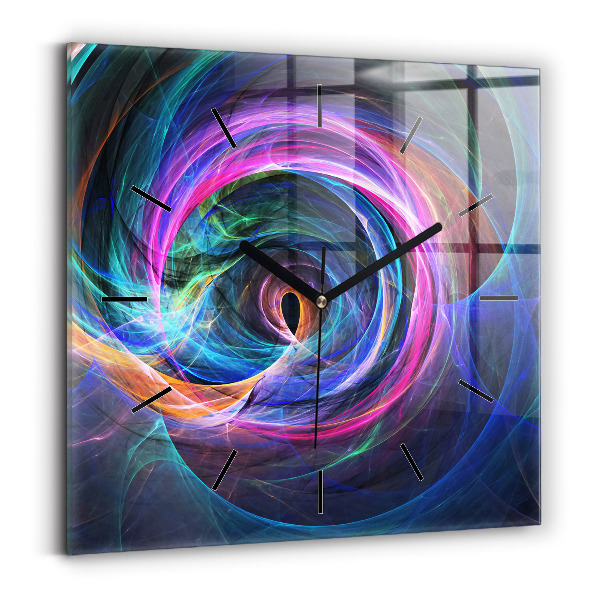 Square wall clock Colorful Fractal