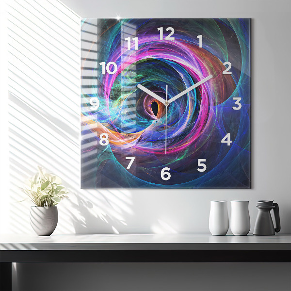 Square wall clock Colorful Fractal