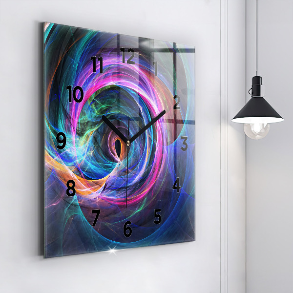Square wall clock Colorful Fractal