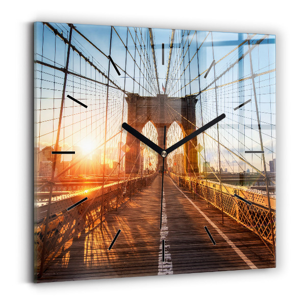 Square wall clock Brooklyn Bridge NYC
