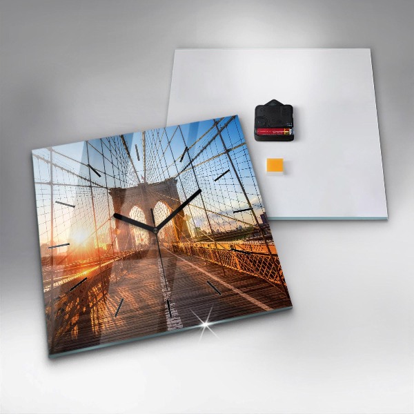 Square wall clock Brooklyn Bridge NYC