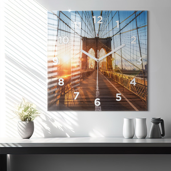 Square wall clock Brooklyn Bridge NYC