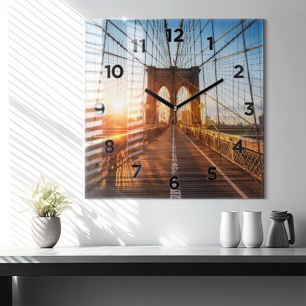 Square wall clock Brooklyn Bridge NYC