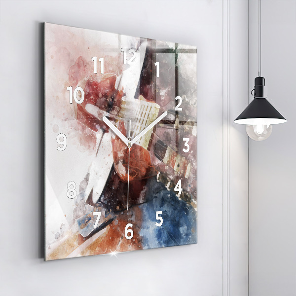 Square wall clock Guitar Visualization
