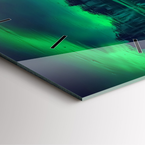 Square wall clock Northern lights