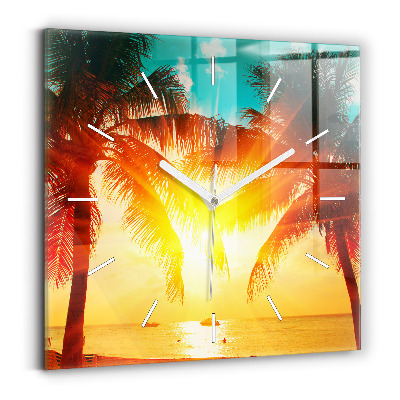 Square wall clock Holidays Relaxation Summer