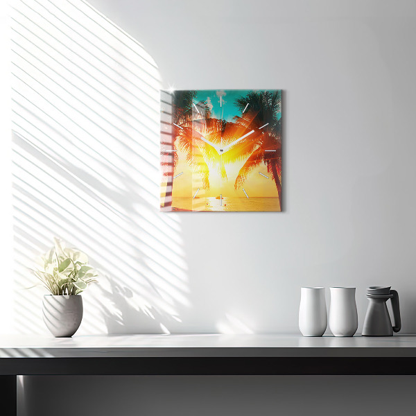 Square wall clock Holidays Relaxation Summer