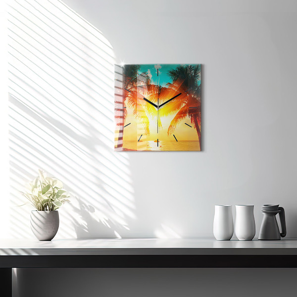 Square wall clock Holidays Relaxation Summer