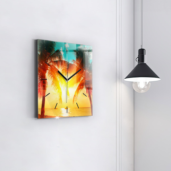 Square wall clock Holidays Relaxation Summer