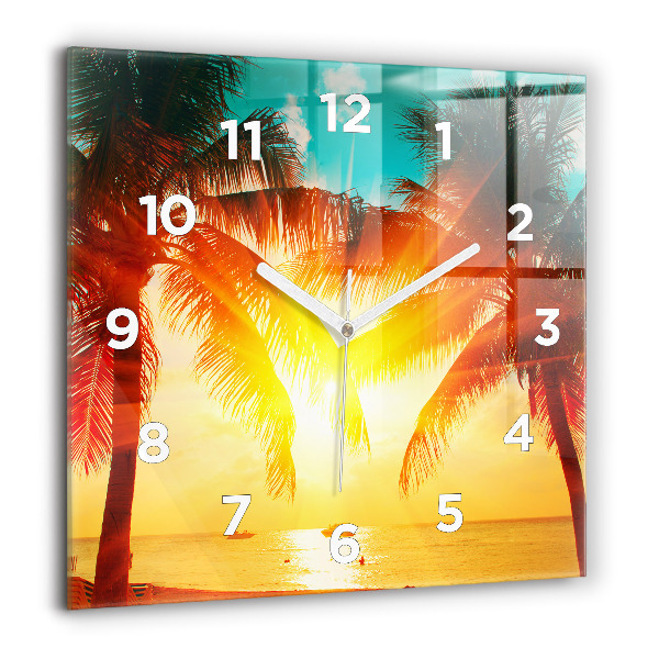 Square wall clock Holidays Relaxation Summer