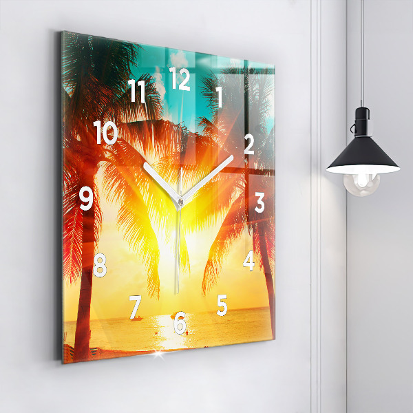 Square wall clock Holidays Relaxation Summer