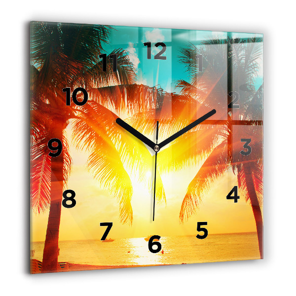 Square wall clock Holidays Relaxation Summer