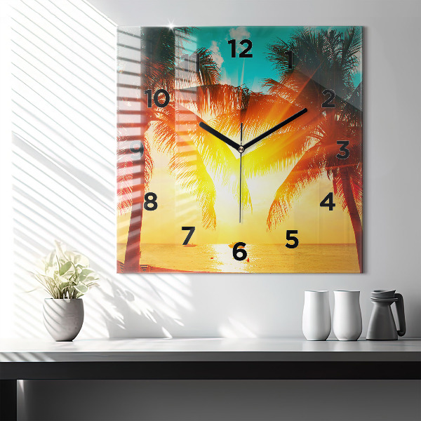 Square wall clock Holidays Relaxation Summer