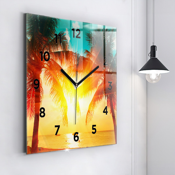 Square wall clock Holidays Relaxation Summer