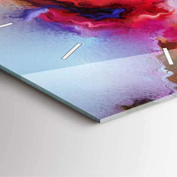 Square wall clock Spilled paint