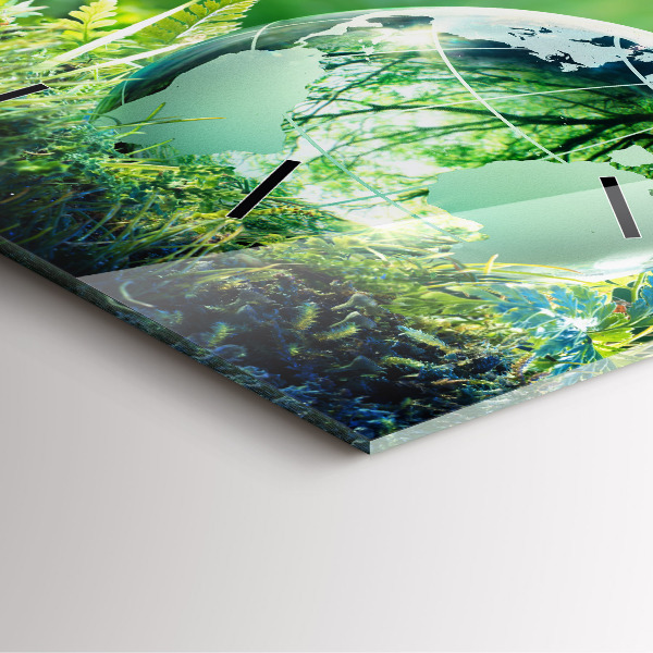 Square wall clock Globe