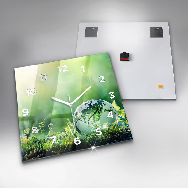 Square wall clock Globe