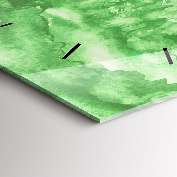 Square wall clock Painting green forest