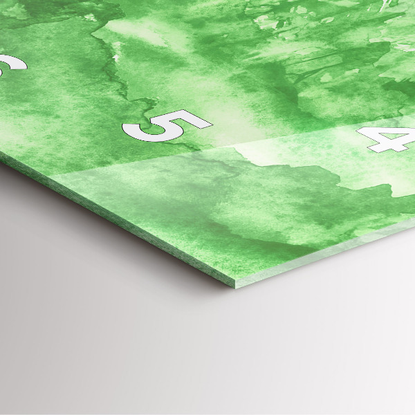 Square wall clock Painting green forest