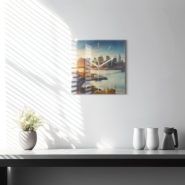 Square wall clock New York Manhattan