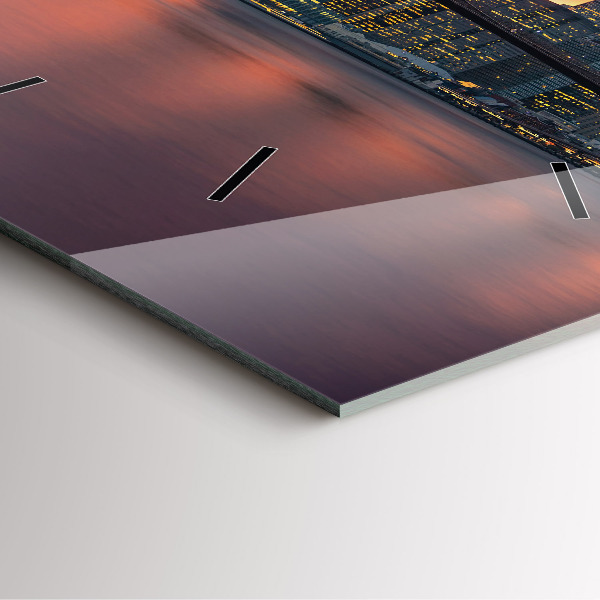 Square wall clock New York East River