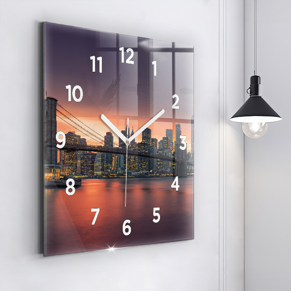 Square wall clock New York East River