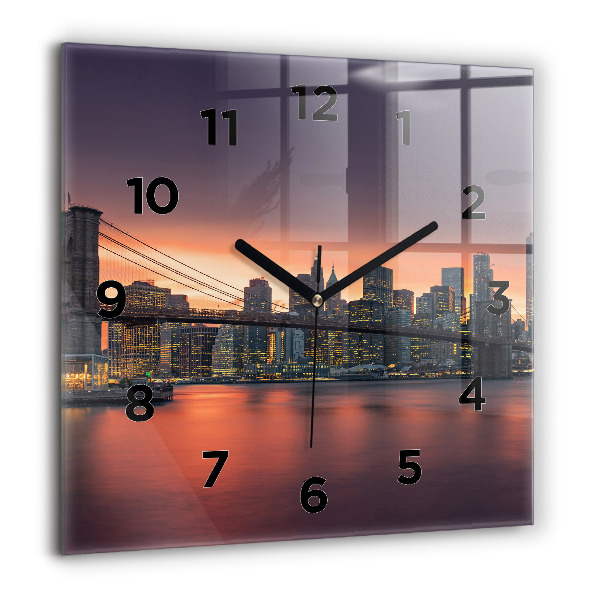 Square wall clock New York East River