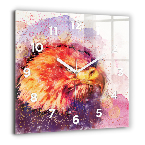 Square wall clock Watercolor eagle