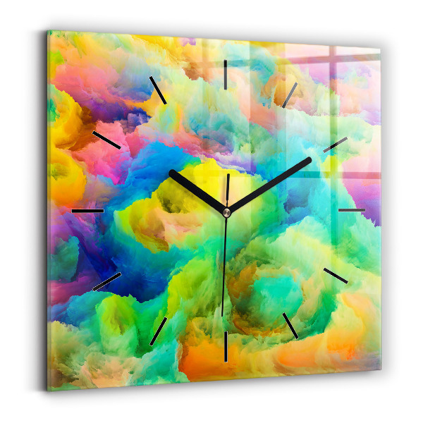 Square wall clock Fractal Texture