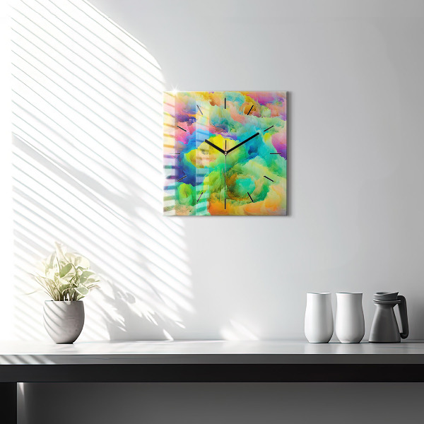 Square wall clock Fractal Texture