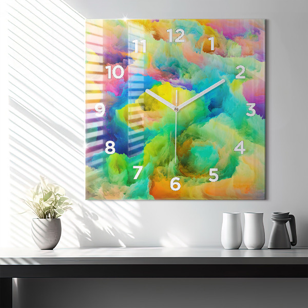 Square wall clock Fractal Texture